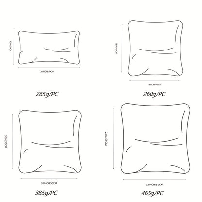 White Pillow Inserts in Square or Lumbar Sizes with Single, Three, Five, Sixteen or Twenty-Piece Packs