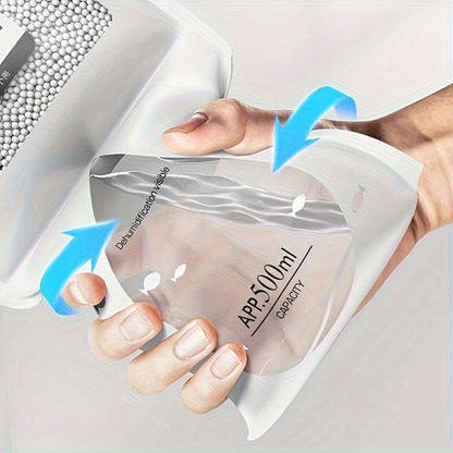 Hanging Moisture Absorber Bags 10-Pack, Dehumidifier Bags for Closet Wardrobe Bedroom Bathroom