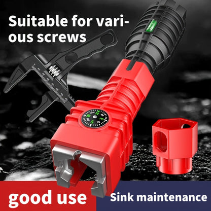 Sink Wrench Kit 18-in-1 Plumbing Tool Set – Universal Faucet Basin Wrench for Tight Spaces, Non-Slip Ergonomic Handle