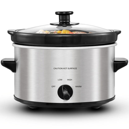 Mini Slow Cooker 1.5QT & 2.0QT with Adjustable Temperature Ceramic Crock & Glass Lid, Small Slow Cooker for Sauces Dips Soups Stews