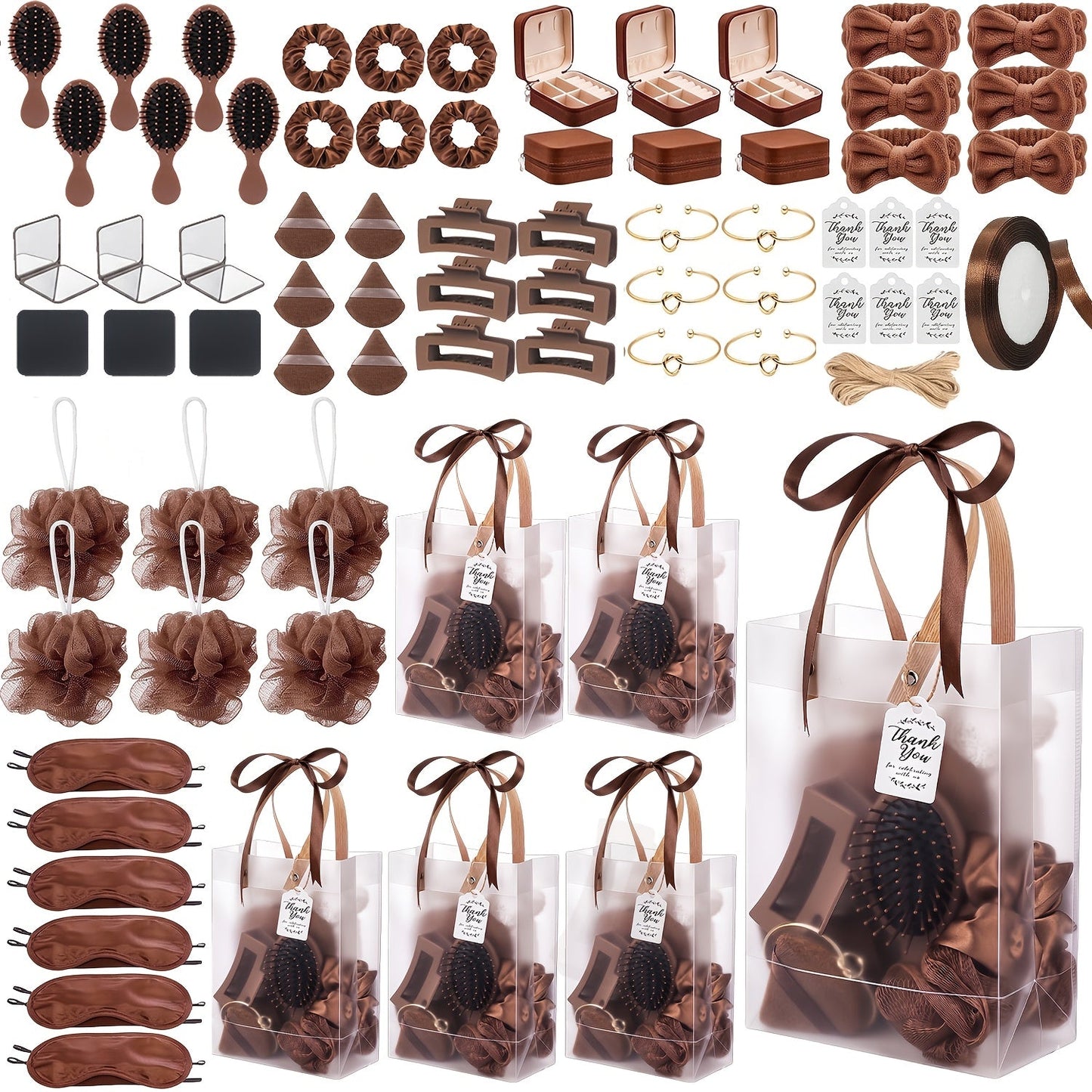 Party Favor Set for Women 74pcs, Wedding & Bridal Shower Gift Pack with Headbands, Bracelets, Jewelry Boxes