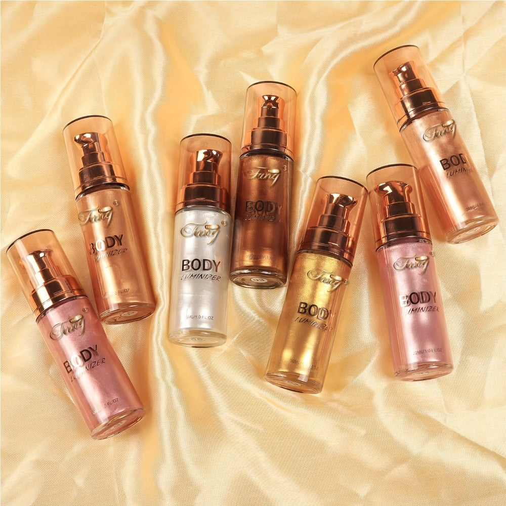 Liquid Luminizer Set of 2 Shimmer Highlighter for Face and Body Glow – All-in-One, for Makeup, Travel and Everyday Vanity Use
