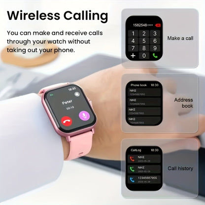 Smartwatch 1.83 Inch Full Touch with Bonus Strap, Calling, Pedometer and Exercise Modes in Two Colors