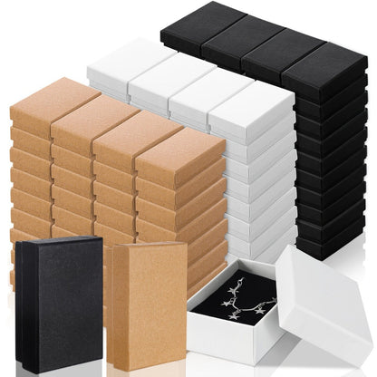 Jewelry Gift Boxes Bulk 100pcs Cardboard Paper Boxes for Necklace Earring Bracelet Ring for Entryways, Bedrooms and Living Spaces