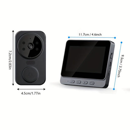 No WiFi Video Doorbell with 4.3" Indoor Monitor 1080P FHD, 120° Wide Angle, 850nm Night Vision, Two-Way Video Intercom