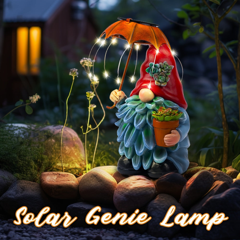 Solar Light Elf Resin Statue, Outdoor Garden Figurine That Automatically Lights Up at Night, Holiday Collectible Decor for Christmas