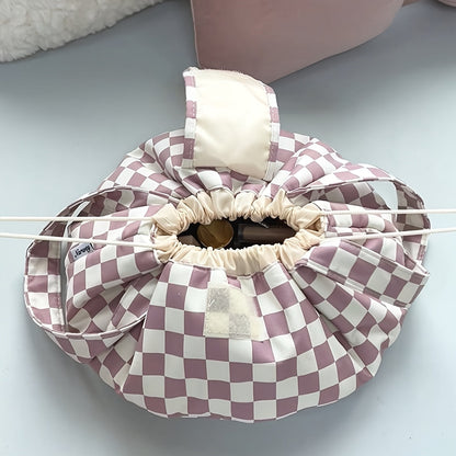 Makeup Bag Drawstring Flat-Lay Oxford Organizer in 12 Print and Color Options for Travel, Vanity and Everyday Beauty Storage