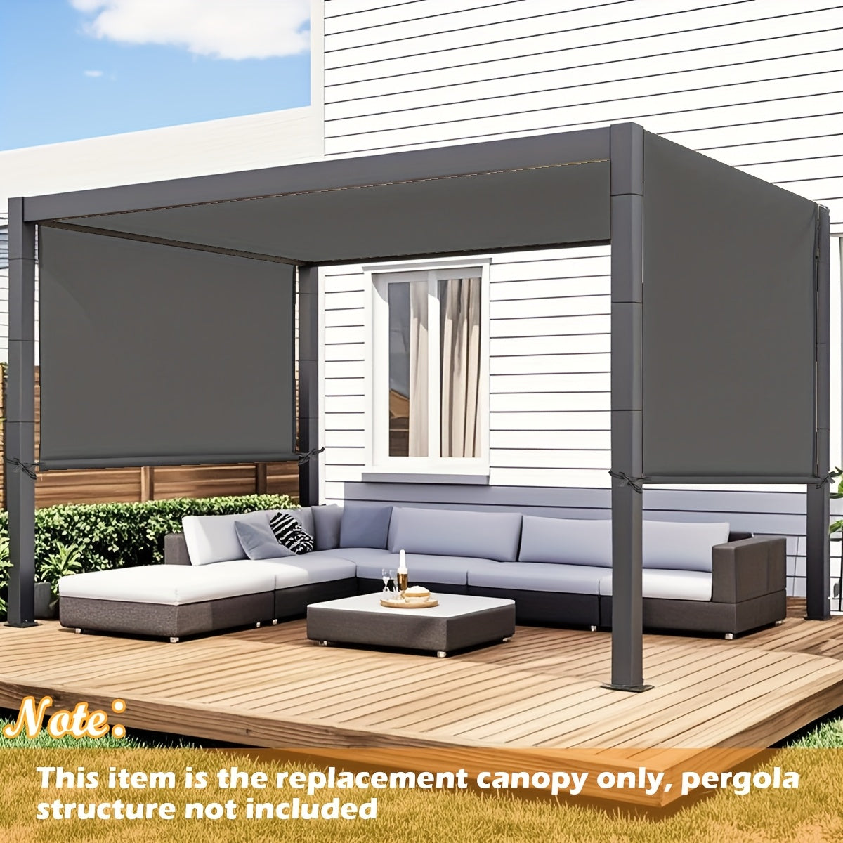 Pergola Canopy Replacement Retractable UV Block | Patio Shade Cover