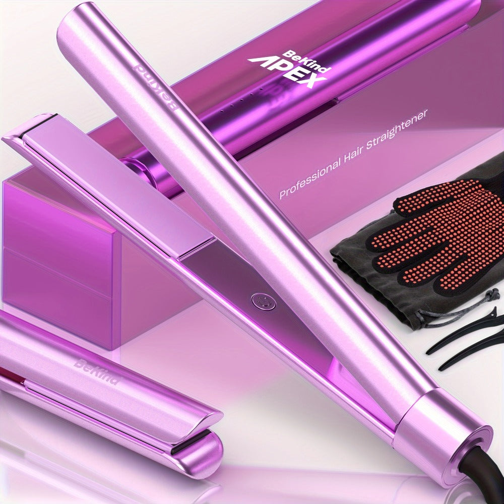Hair Straightener Flat Iron 2-in-1 Curling Iron, 460°F Professional Ceramic Plates, 15s Fast Heating