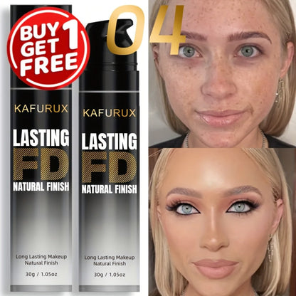 KAFURUX Liquid Foundation Two-Bottle Set with Pump Dispensers and Eight Matching Shade Pairs