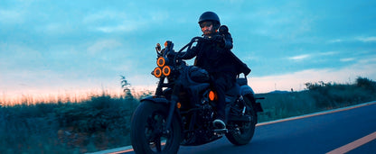 Motorcycle Helmet 1STORM Half-Shell with Retractable Smoked Visor, Five Graphic Styles, S-XL Sizes and Quick-Release Strap