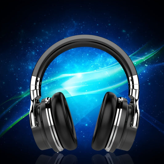 ANC Over-Ear Wireless Headphones Bluetooth 5.2 Deep Bass 45mm Drivers 30 Hours Playtime Dual Microphone Protein Earpads Foldable for Travel