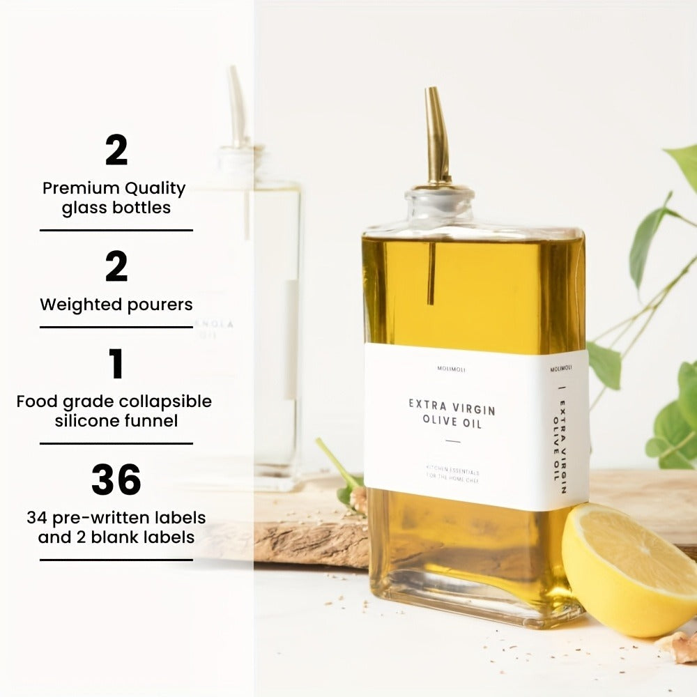 Glass Oil Dispenser Bottle 350ml – Olive Oil Vinegar Soy Sauce Coffee Syrup Dispenser for Kitchen