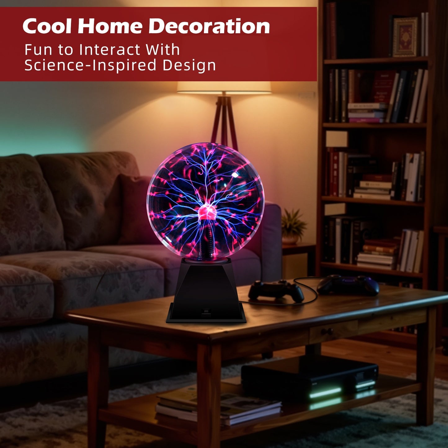 Plasma Ball Lamp Touch Sensitive Lightning Globe, Electric Plasma Sphere Night Light for Home Decor