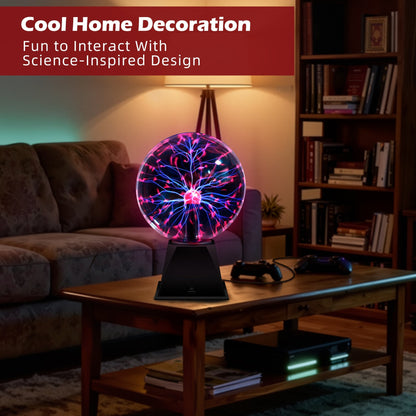 Plasma Ball Lamp Touch Sensitive Lightning Globe, Electric Plasma Sphere Night Light for Home Decor