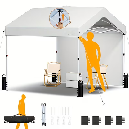 Center-Lock 10x10ft Pop-Up Canopy Tent with Three Height Settings and Optional Three-Sidewall Packages