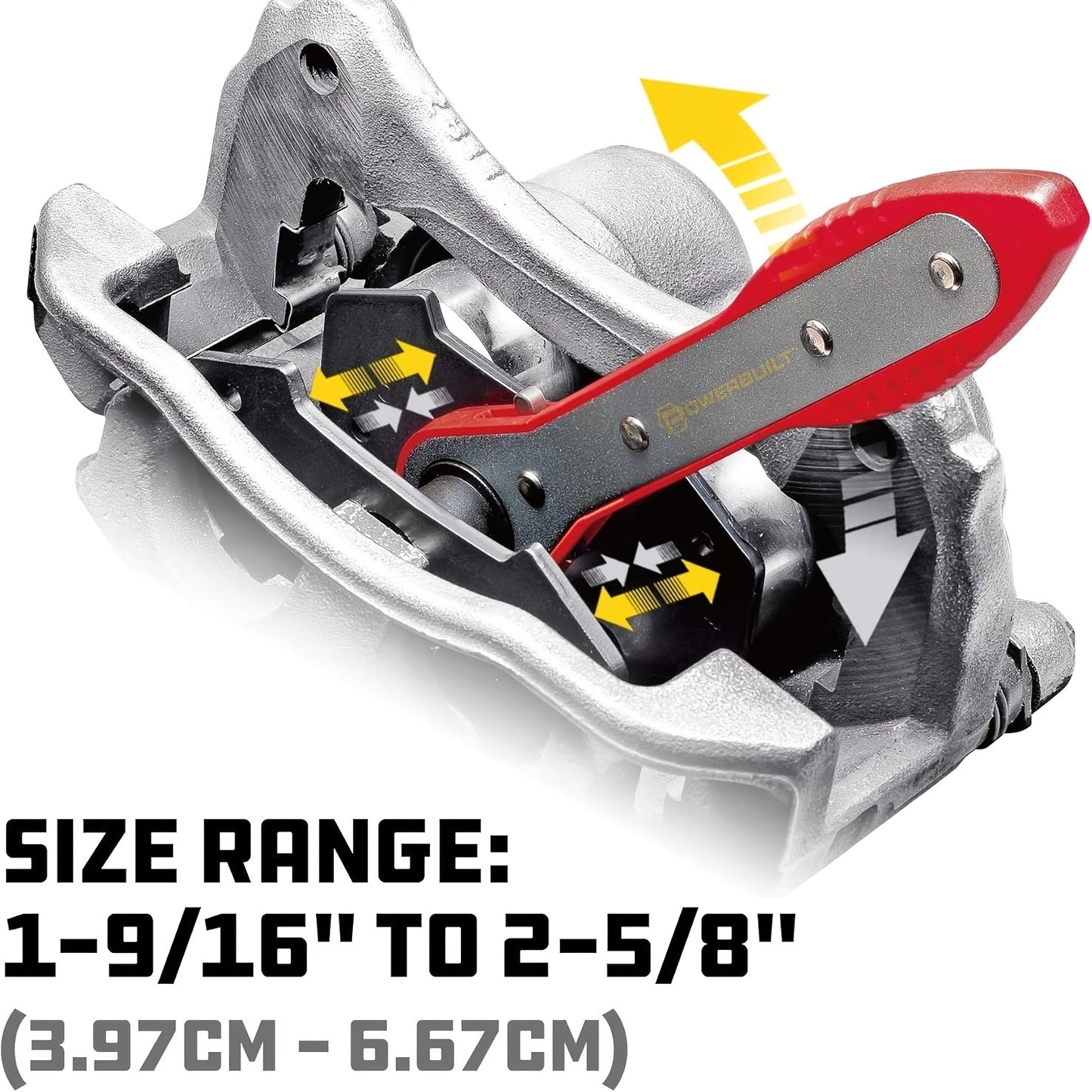 Brake Caliper Compression Tool Set – Quad Disc Piston Ratchet Press with 4 Spreader Plates, Car Brake Pad Retractor Compressor for Brake