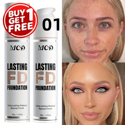 MCO Liquid Foundation Two-Bottle Set with Pump Dispensers and Nine Matching Shade-Code Pairs