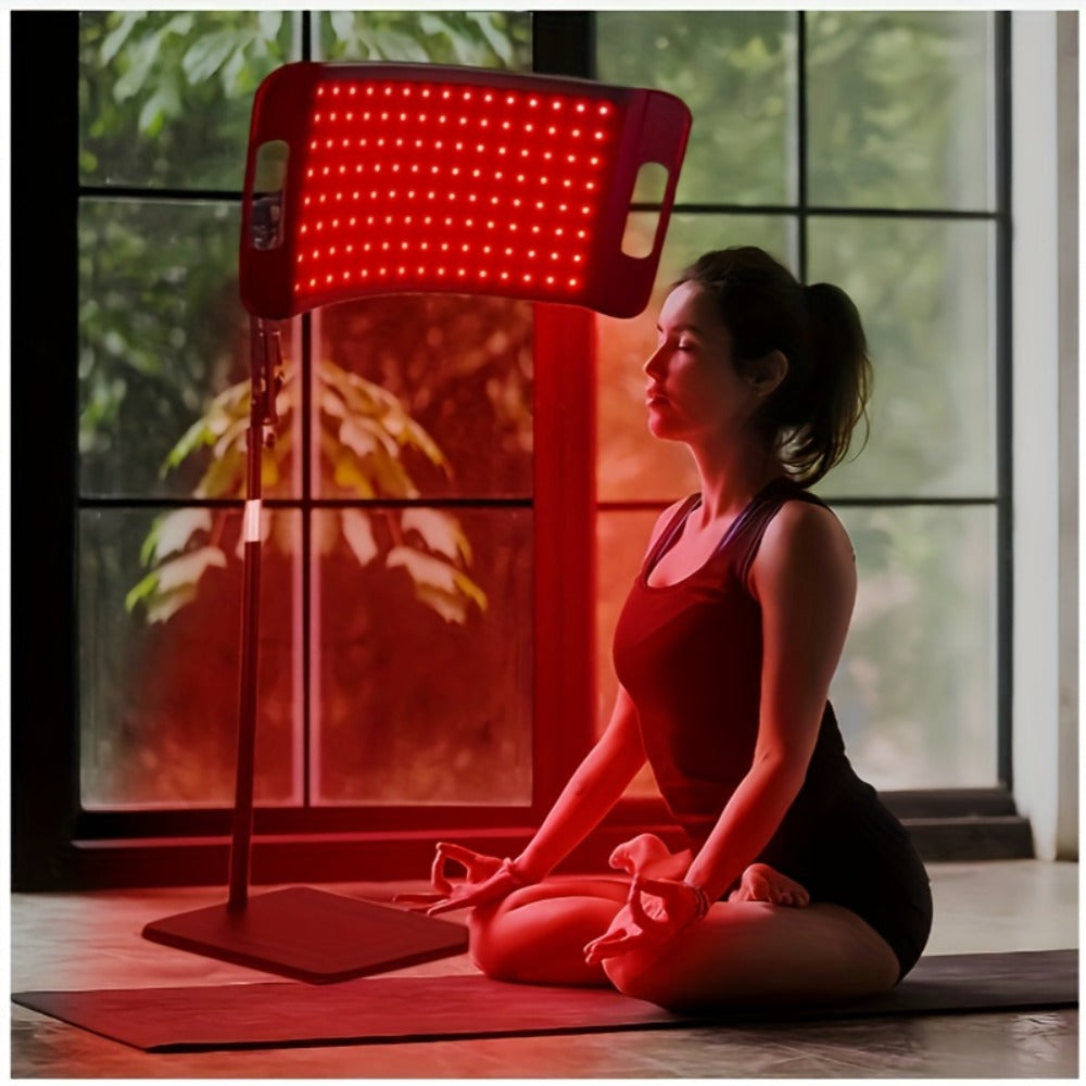104-LED Red and Near-Infrared Light Panel with 15 x 8.6-Inch Silicone Face, Floor Stand and Articulating Arm