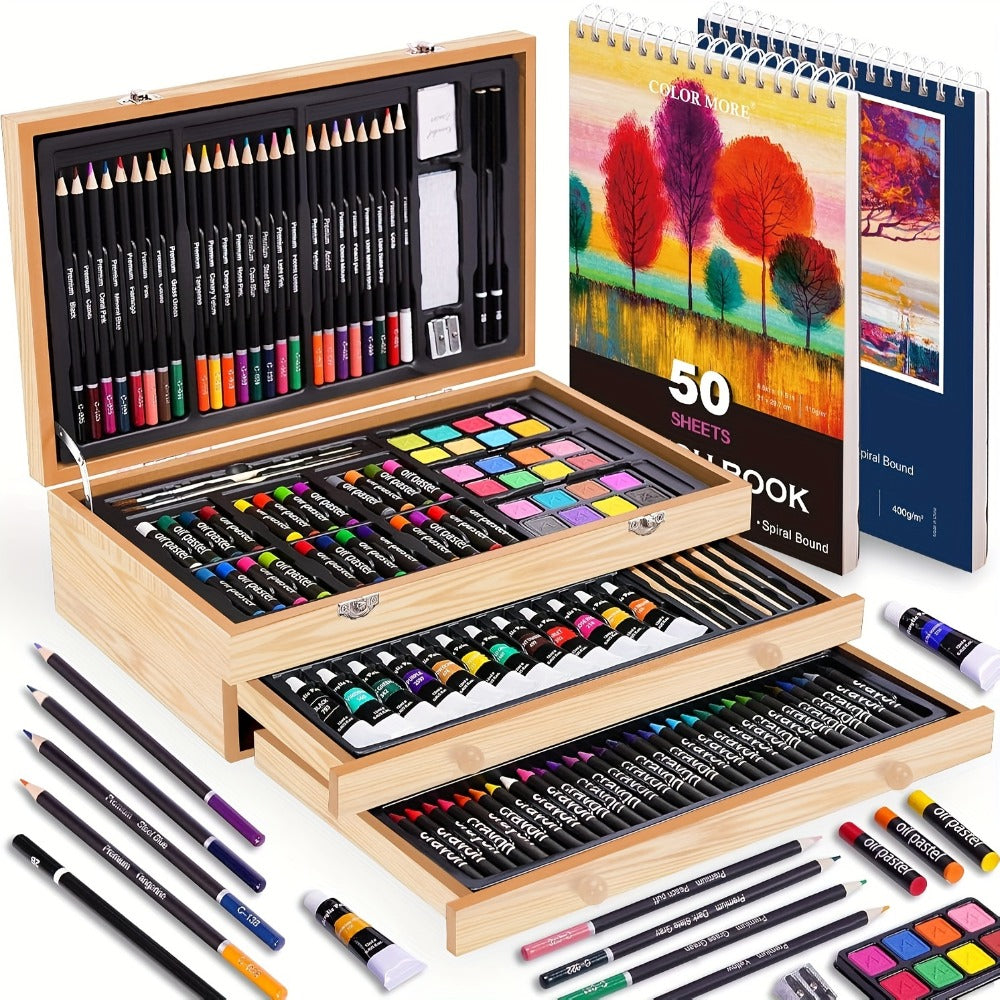 175-Piece Deluxe Art Set in Wooden Case with the Listed Color, Size or Set Options for Everyday Use