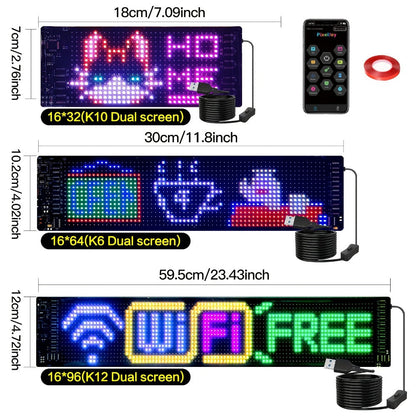 RGB LED Pixel Display Wall Art App Control USB Powered - Colorful Programmable Flexible Screen for an Everyday Personal Care Routine