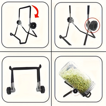 Sprouting Lids for Mason Jars 316 Stainless Steel Screen, 2pcs Lids & 2pcs Stands Wide Mouth Germination Kit