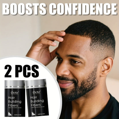 DeXe Hair Fiber Powder 2pcs x 22g, Natural Fine Thickening Fibers for Thinning Hair & Bald Spot Coverage