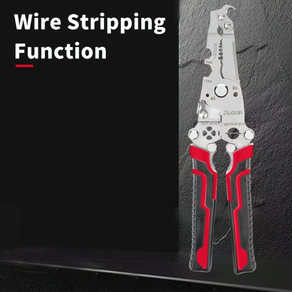 Folding Wire Stripper Multifunctional Pliers Crimping Cutter Tool for Electrician Cable DIY for Entryways, Bedrooms and Living Spaces