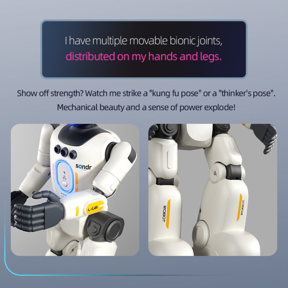 Smart Humanoid Robot Toy with Gesture Sensor & Voice Recorder, Advanced Pose-Controlled Joints, Smart Remote Control