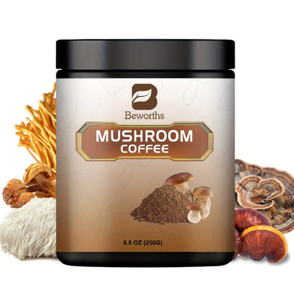 Mushroom Coffee Powder 500g with Reishi Cordyceps Lion's Mane Chaga & Turkey Tail for Bath Time, Home Spa and Personal Care