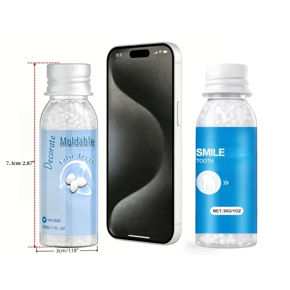 Moldable Fake Teeth Kit for Adults & Seniors, Temporary Dental Veneers Missing Tooth Filling Snap On Teeth