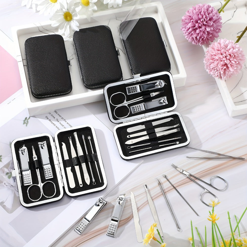 Bulk Nail Clipper Set 50 Pack 8-in-1 Stainless Steel Manicure Pedicure Kit with Portable Travel Case – Professional Grooming Tools Gift Set