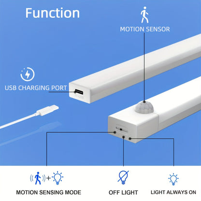 Motion Sensor Cabinet Light 6 Pack – USB-C Rechargeable LED Under Cabinet Lighting for Home Cooking, Dining and Outdoor Meals