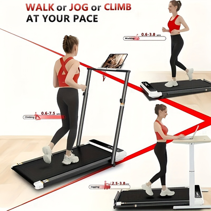 Under Desk Treadmill Walking Pad 4-in-1 for Walking & Jogging – Portable Home Office Treadmill with LED Display, Incline & Remote Control