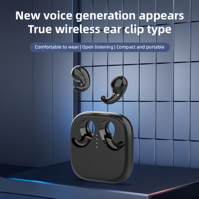 Semi-In-Ear Wireless Headphones 360-Degree Stereo Surround Sound, Black Tech Design High-Fidelity Audio