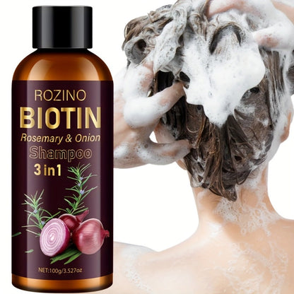 Onion Rosemary Biotin 3-in-1 Shampoo Bar for Hair Growth & Damaged Hair - Scalp Cleansing for Bath Time, Home Spa and Personal Care
