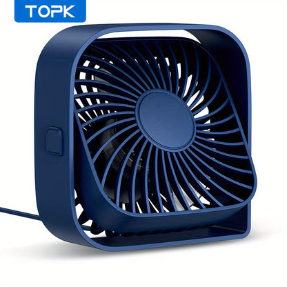 USB Desk Fan Portable, Small Personal Fan 3 Speed Settings 360° Rotation Silent Operation, for Home, Office and Desktop Air Circulation