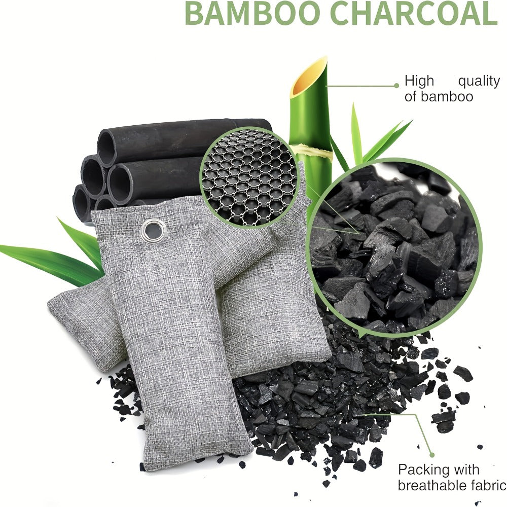 Bamboo Charcoal Air Purifying Bags Odor Absorber & Moisture Absorber Natural Activated for Entryways, Bedrooms and Living Spaces