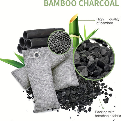 Bamboo Charcoal Air Purifying Bags Odor Absorber & Moisture Absorber Natural Activated for Entryways, Bedrooms and Living Spaces
