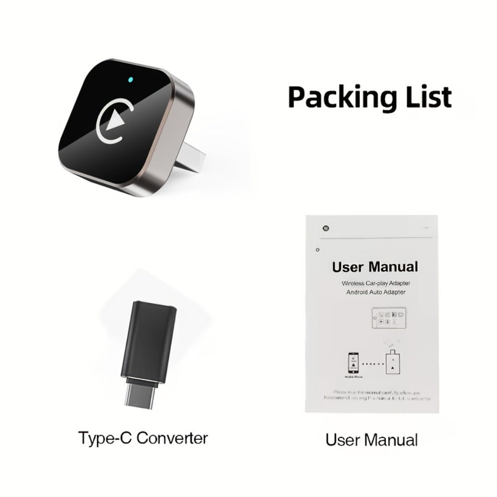 2-in-1 Wireless CarPlay & Android Auto Adapter Mini USB Dongle 2026 Upgrade Fast Stable Connection for iOS 10+ & Android 11+