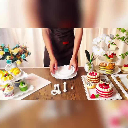 Tiered Cupcake Stand Set 10pcs – 3 Double Layer & 3 Triple Layer Dessert Stands + 4 Appetizer Trays for Birthday Wedding Party