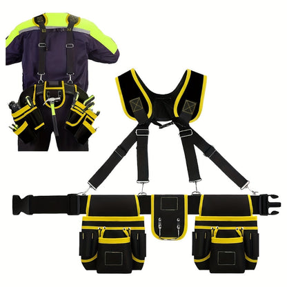 Tool Belt Multi-Pocket Tool Pouch Bag Adjustable Waist Tool Organizer for Electricians for Entryways, Bedrooms and Living Spaces