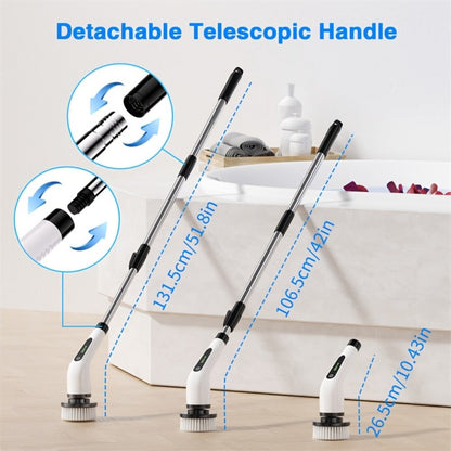 Electric Spin Scrubber Cordless, 7-in-1 Cleaning Brush with 7 Replaceable Heads, Dual Speed Adjustable