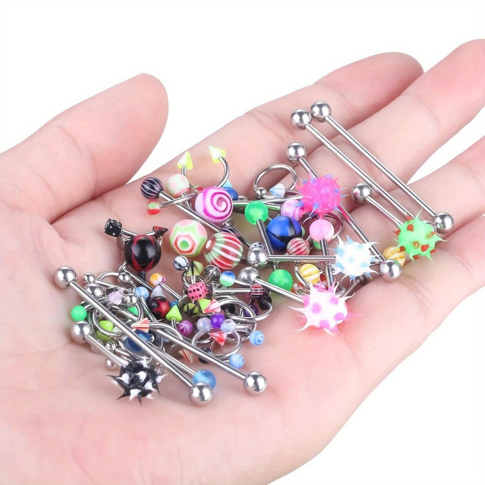 160pcs Body Piercing Kit with Piercing Gun, Professional Jewelry Set for Ear, Nose, Lip & Belly with Stainless Steel & Acrylic Studs