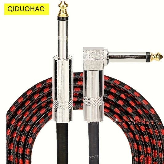 Guitar Bass Amplifier Cable with RCA Connectors, 10ft & 20ft, Tinned Copper Core, Durable Flexible Round Design