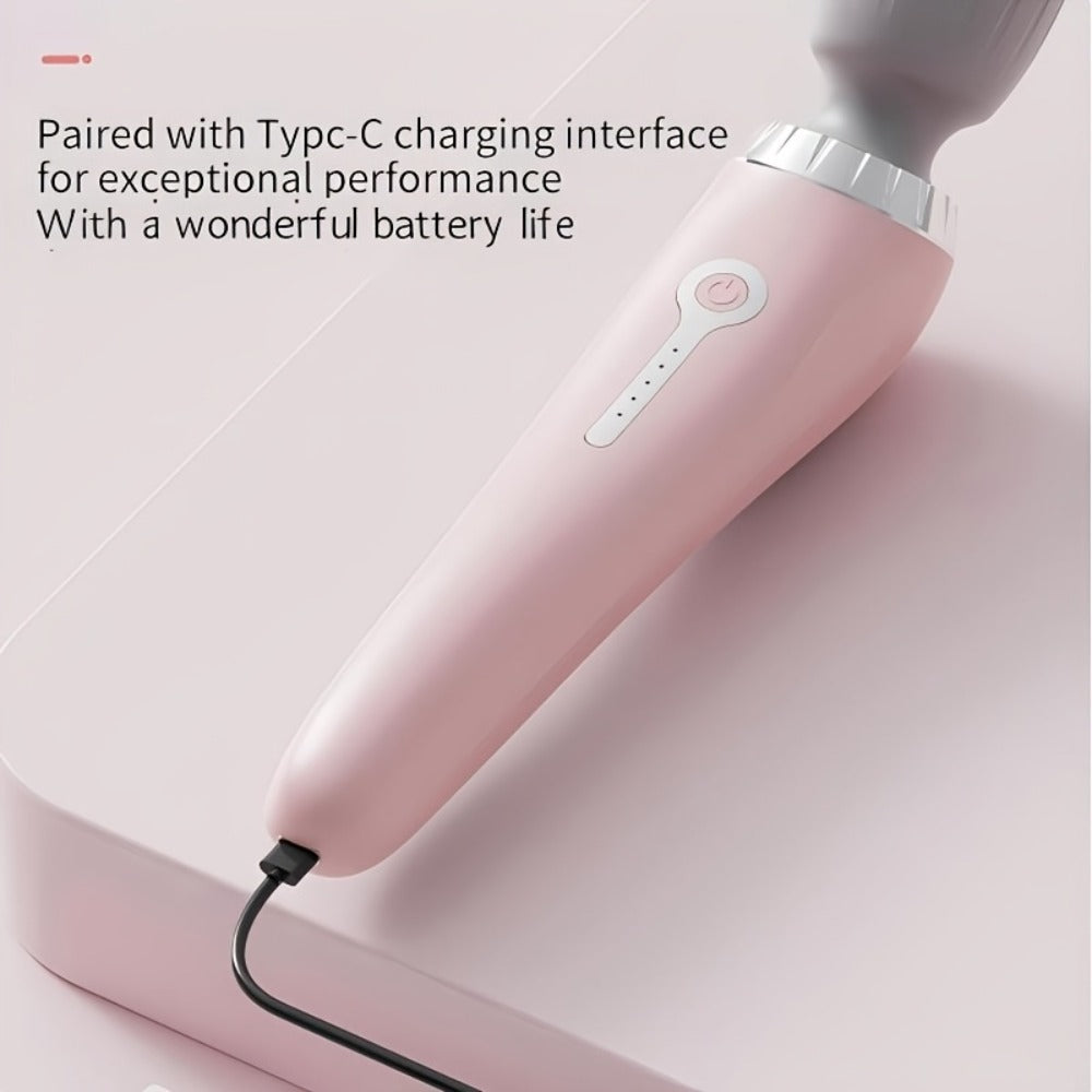 5-Speed USB Rechargeable Handheld Electric Massager Wand, Full Body Vibration Massage for Neck Back