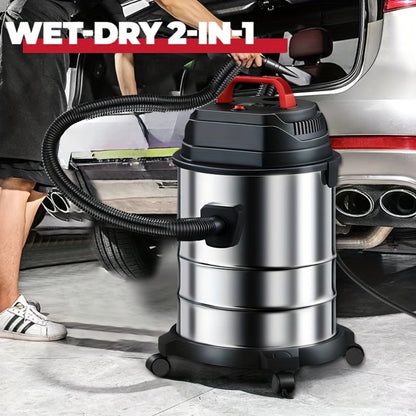 Wet Dry Vacuum Cleaner High-Power Bucket Type 5.28 to 6.6 Gallon Super Suction for Car and Home Dual-Use Cartridge Filter 40dB Quiet Motor