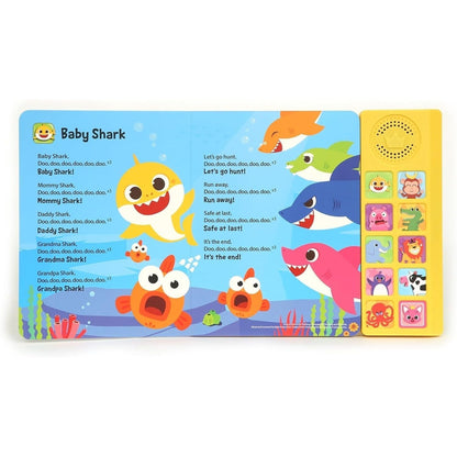 Baby Shark Sound Book for Toddlers, Pinkfong 10-Button Interactive Animal Songs Sing-Along Nursery Rhymes Learning Book Kids Ages 1-3