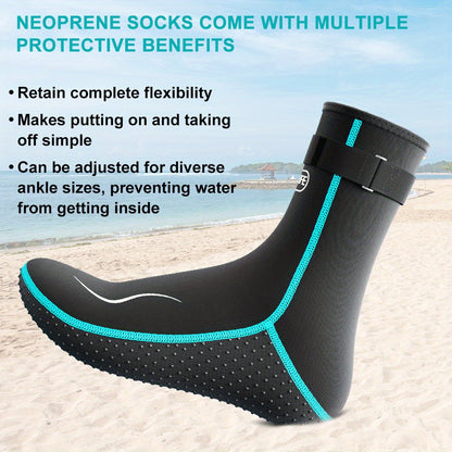 Neoprene Wetsuit Socks 3.5mm – High & Low Cut Water Booties, Non-Slip Anti-Abrasion for Diving Snorkeling Kayaking Beach Volleyball Surfing