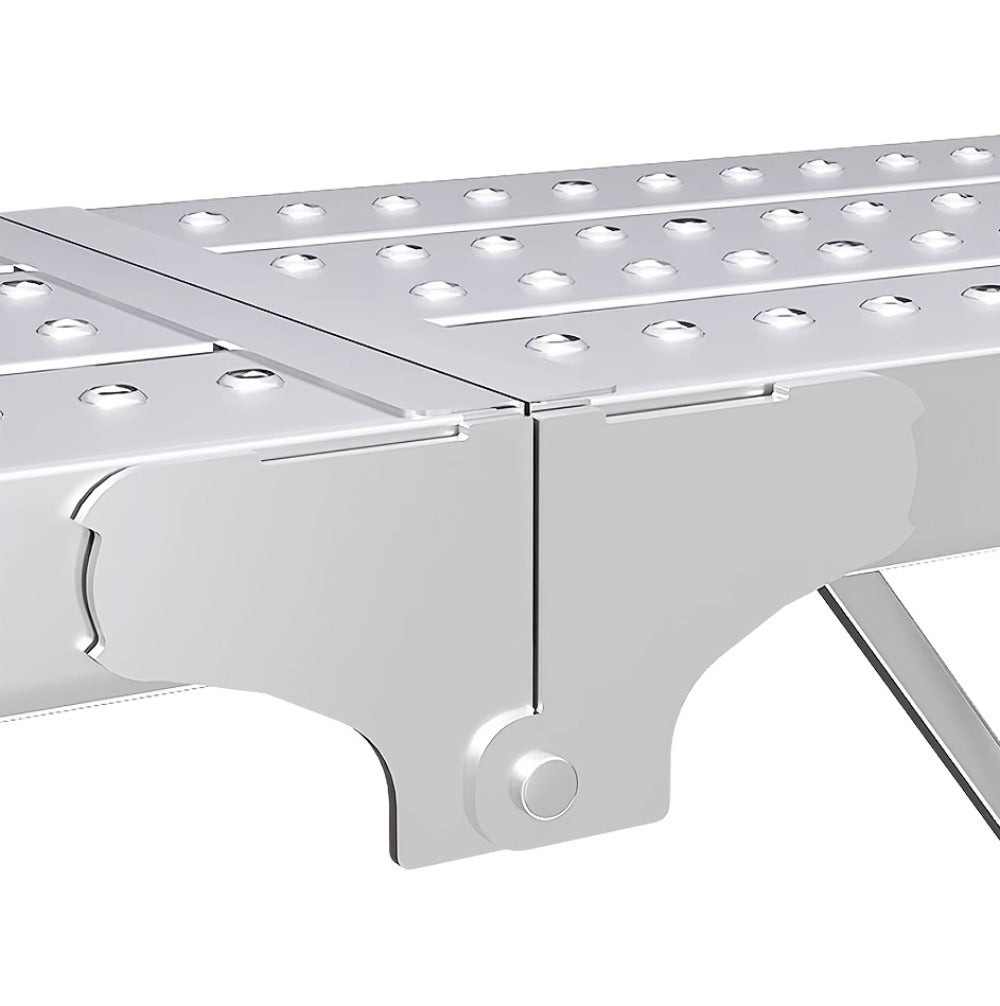 Adjustable Folding Scaffolding Work Platform, Portable Drywall Bench Step Ladder with Anti-Slip Feet & Safety Lock